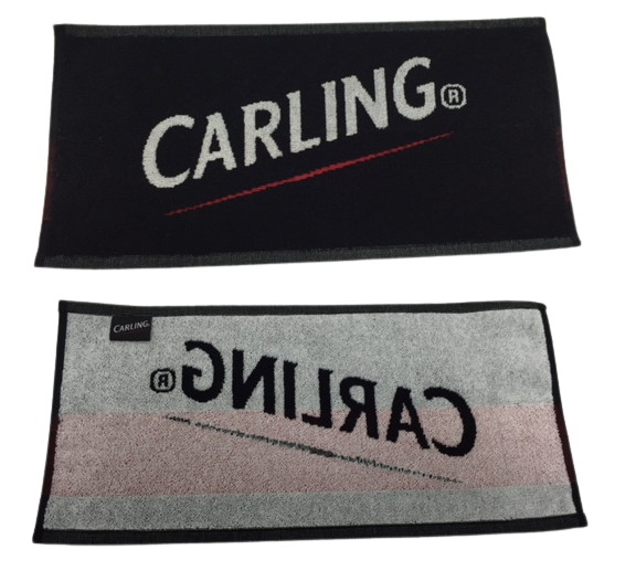 custom logo yarn dyed jacquard promotional bar towels